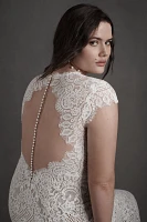 Wtoo by Watters Philomene Lace Cap-Sleeve Wedding Gown