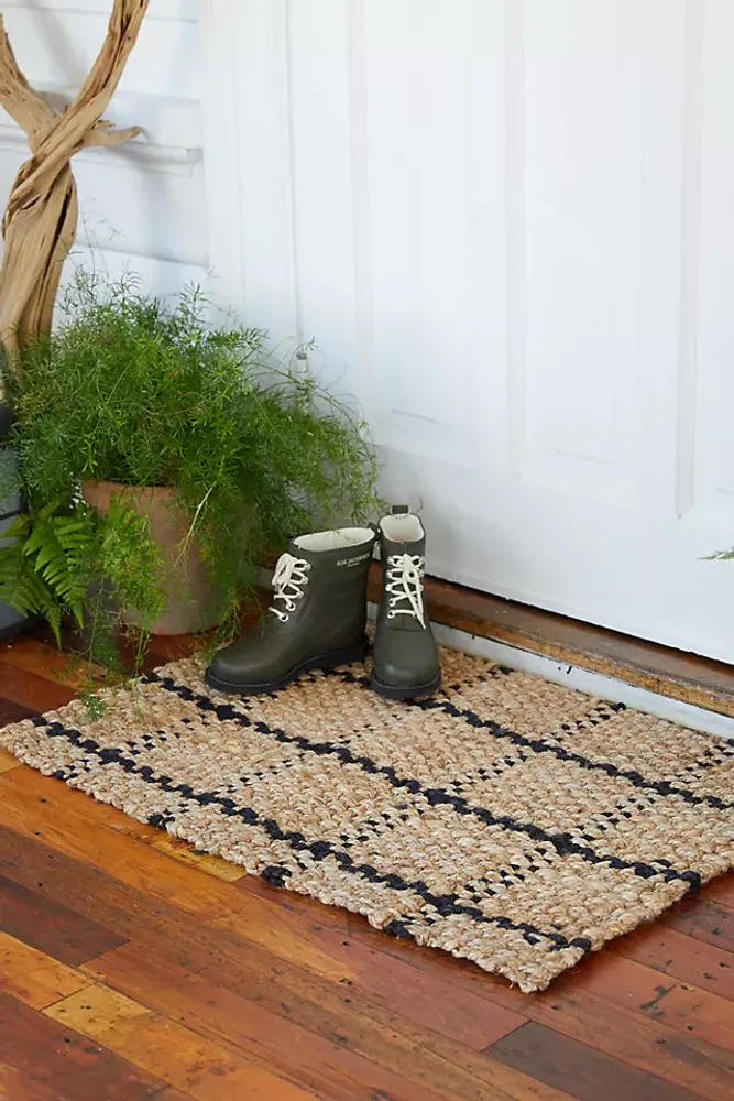 Windowpane Jute Doormat