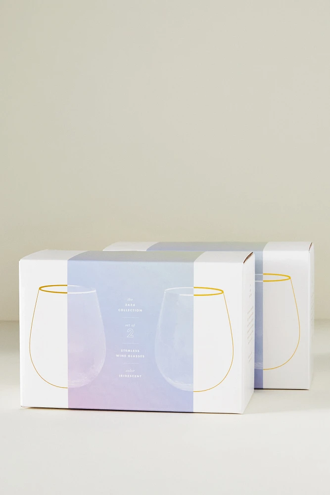 Zaza Lustered Stemless Wine Glasses, Set of 4