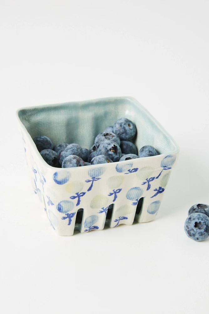 Floral Ceramic Berry Basket