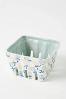 Floral Ceramic Berry Basket