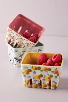 Floral Ceramic Berry Basket