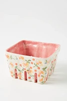 Floral Ceramic Berry Basket