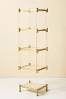 Oscarine Lucite Narrow Mirrored Bookshelf