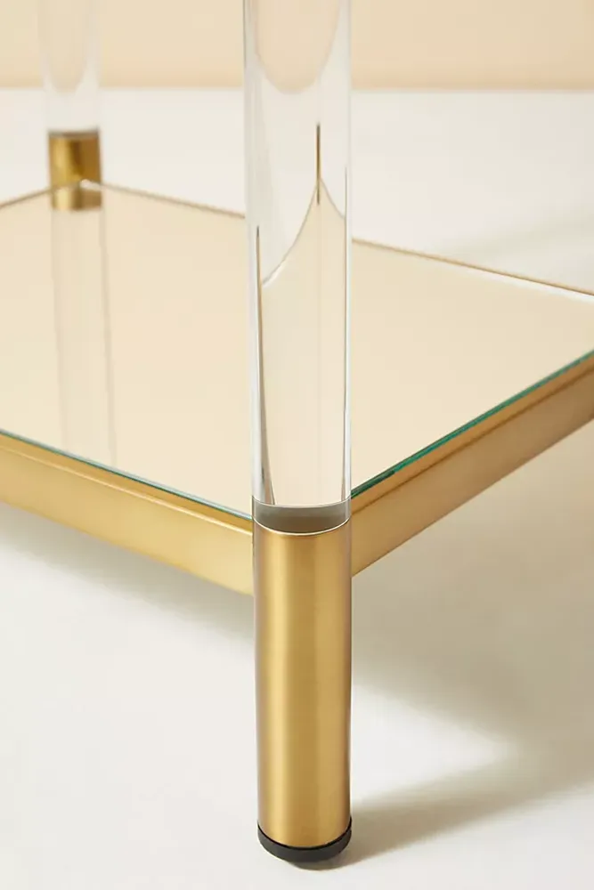 Oscarine Lucite Narrow Mirrored Bookshelf