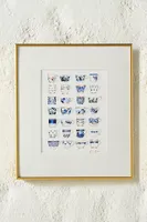 Blue and White Pattern China Teacups Wall Art