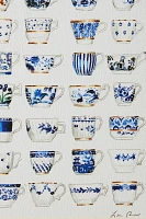 Blue and White Pattern China Teacups Wall Art