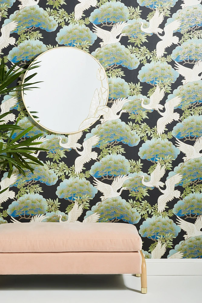 Sprig & Heron Wallpaper