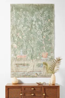 Birds and Potted Tree Tapestry
