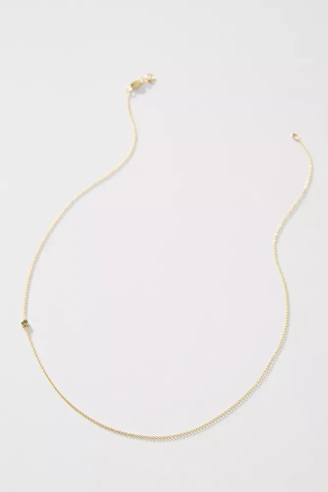 Maya Brenner 14k Yellow Gold Asymmetrical Birthstone Necklace