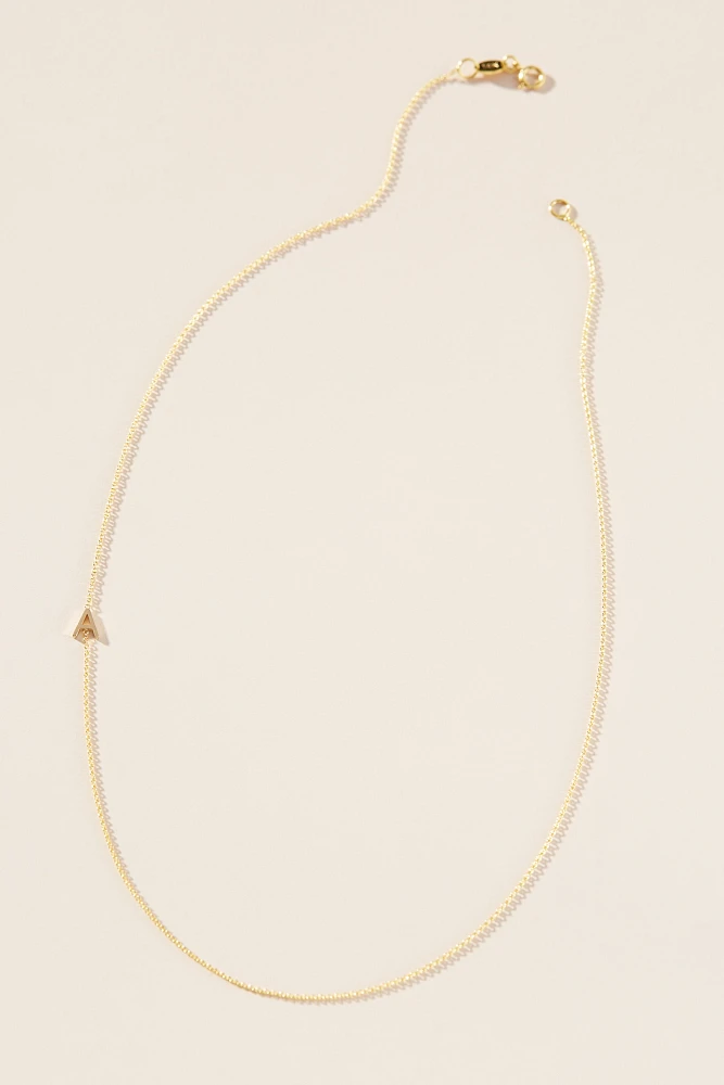 Maya Brenner 14k Gold Asymmetrical Monogram Necklace