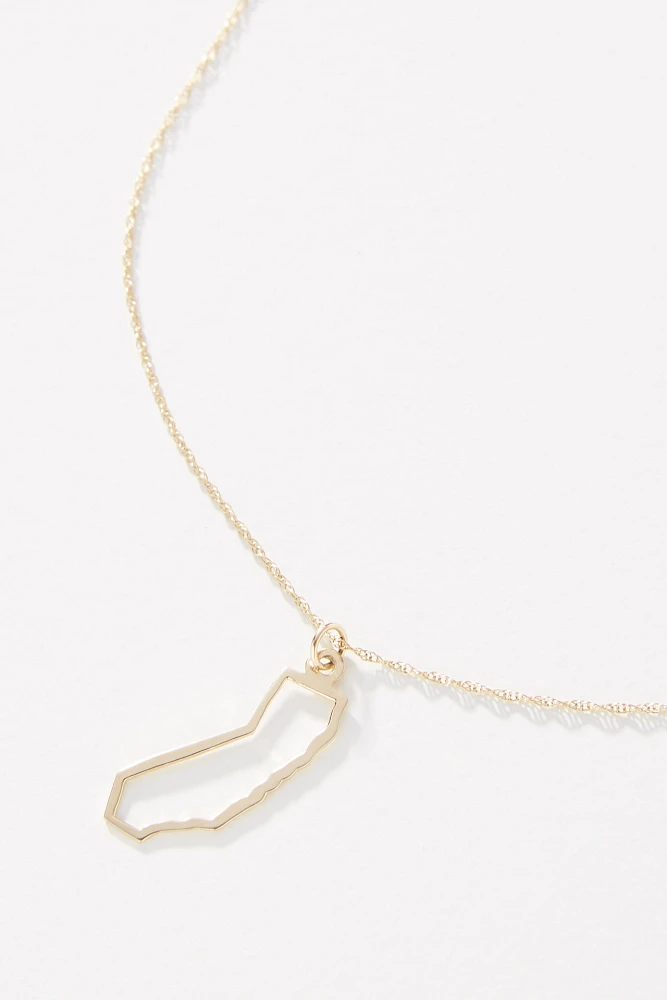 Maya Brenner 14k Gold State Pendant Necklace