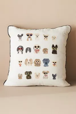 Rifle Paper Co. x Loloi Dog Days Embroidered Pillow