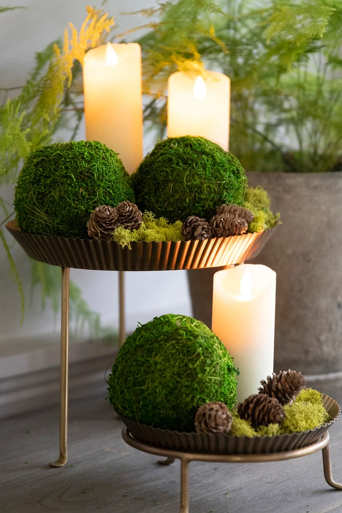 Natural Moss Balls, Set of 3