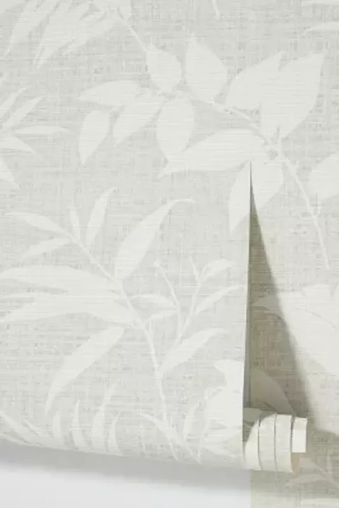 Botanical Grasscloth Textured Wallpaper