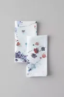 Lithuanian Linen Napkin Set of 2, Painted Florals