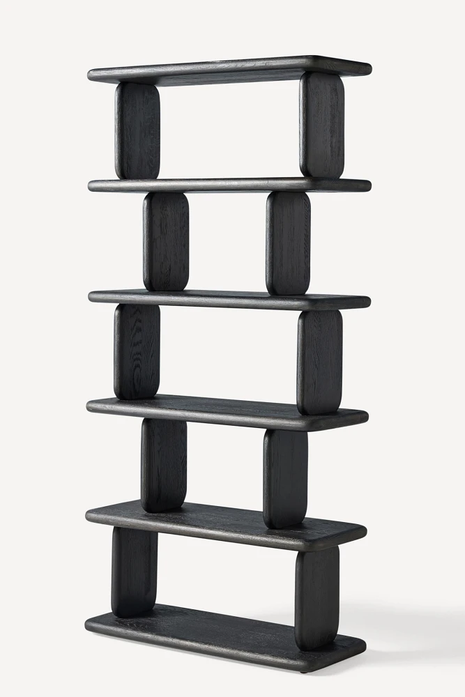 Kalle Sculptural Oak Five-Tier Bookshelf