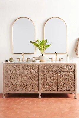 Handcarved Lombok Double Bathroom Vanity