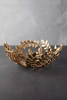 Gilded Leaf Decorative Bowl
