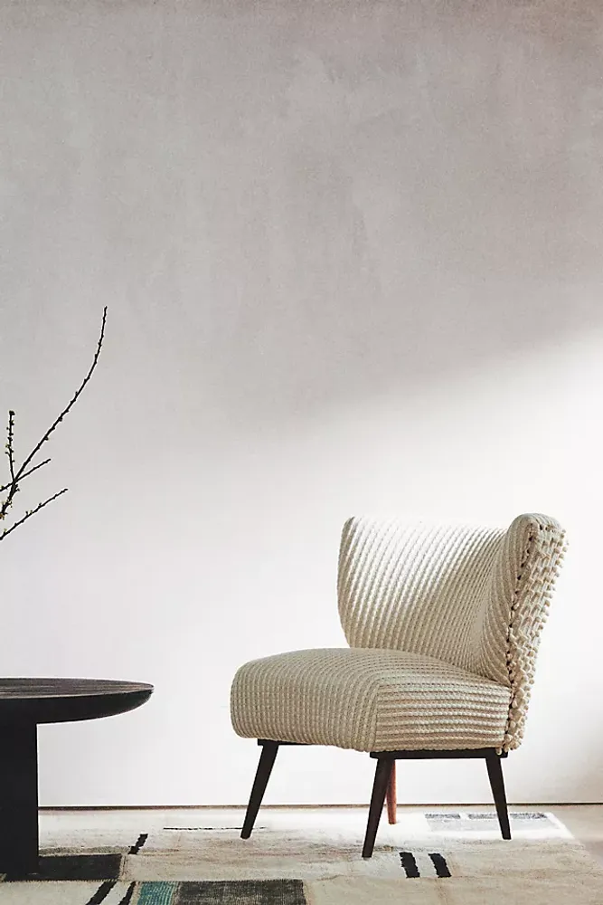 Chunky Woven Petite Accent Chair