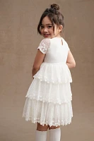 Princess Daliana Halli Tiered Embroidered Flower Girl Dress