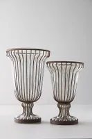 Fluted Glass + Iron Vase