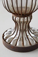 Fluted Glass + Iron Vase