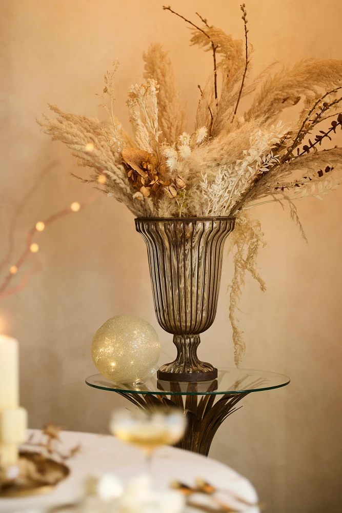 Fluted Glass + Iron Vase