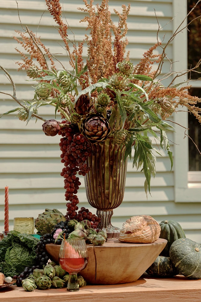 Fluted Glass + Iron Vase