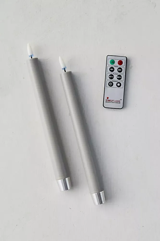 Flameless Taper Candles, Set of 2