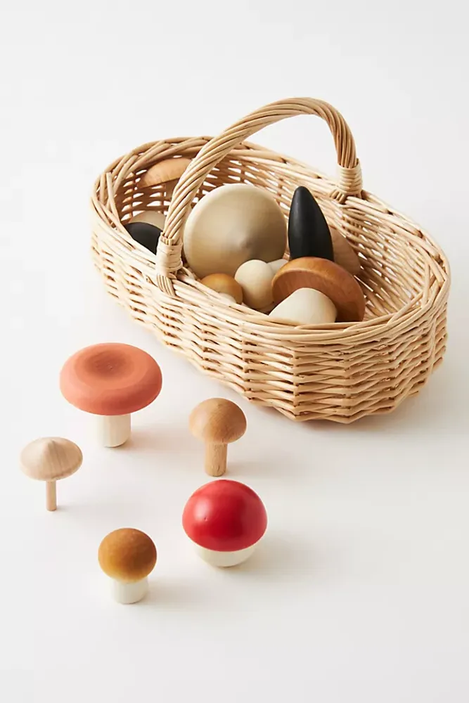 Forest Mushrooms Basket Toy Set