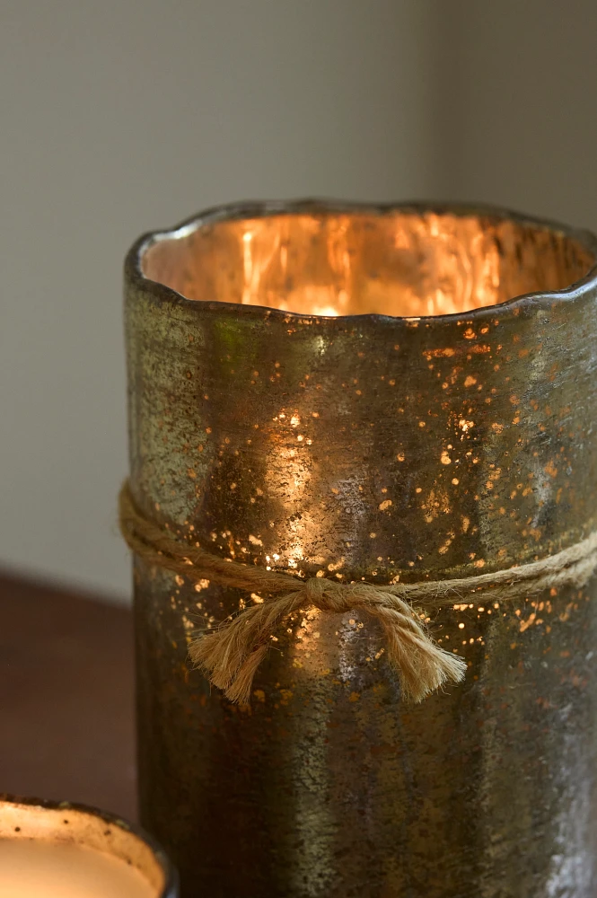 Gold Mercury Glass Candle, Ginger Patchouli