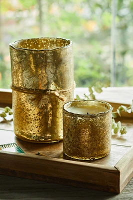 Gold Mercury Glass Candle, Ginger Patchouli