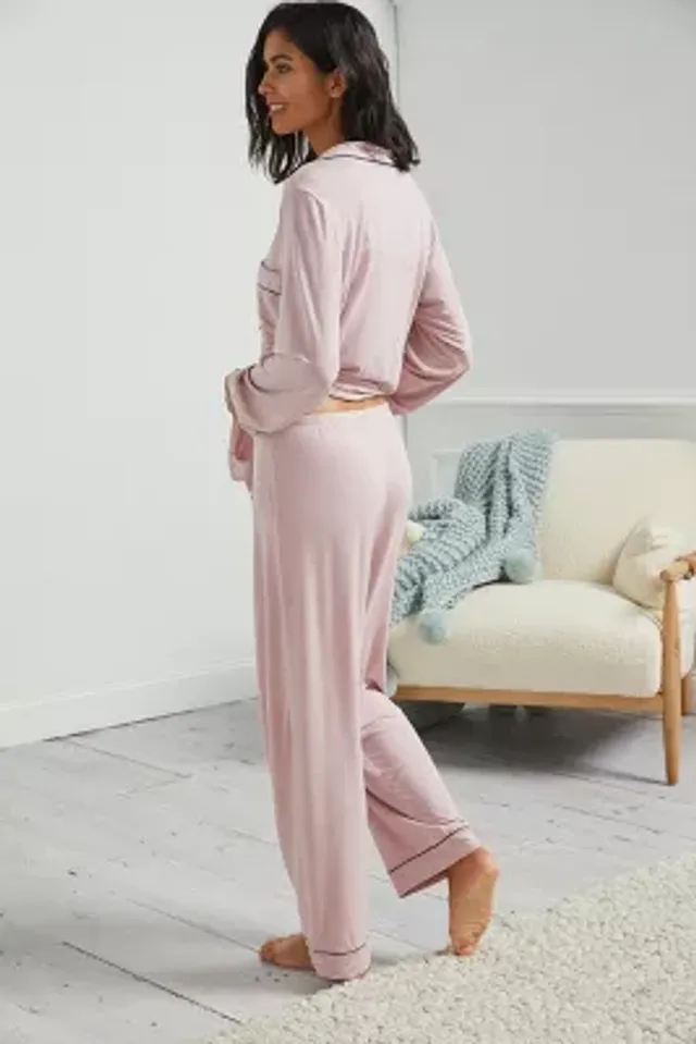 Rachel Parcell Long-Sleeve Satin Pajama Set