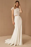 Jenny Yoo Oda Crepe Fit & Flare Bridal Skirt