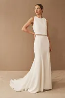 Jenny Yoo Oda Crepe Fit & Flare Bridal Skirt