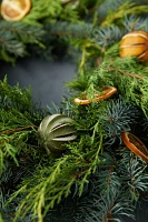 Fresh Evergreen + Dried Citrus Wreath