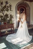 Jenny by Yoo Elinor Deep V-Neck Lace & Illusion Wedding Gown