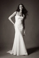 Jenny by Yoo Portia Square-Neck Fit & Flare Crepe Wedding Gown