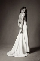 Jenny by Yoo Portia Square-Neck Fit & Flare Crepe Wedding Gown