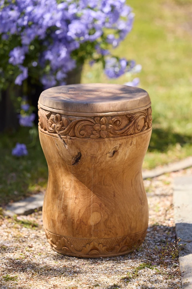 Carved Teak Stool