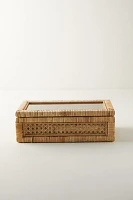 Rattan Box with Glass Lid