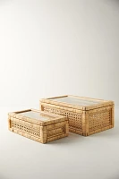 Rattan Box with Glass Lid