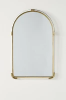 Joan Lucite and Brass Arched Mirror