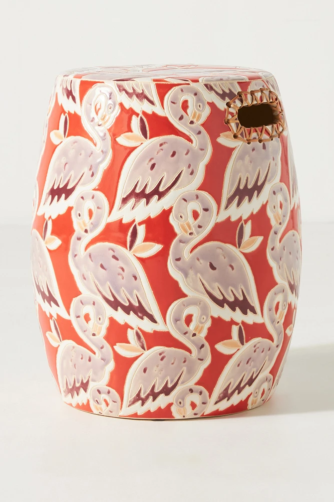 Flamingos Ceramic Side Table