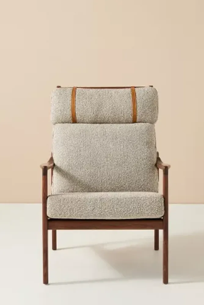 Bouclé Headrest Lounge Chair