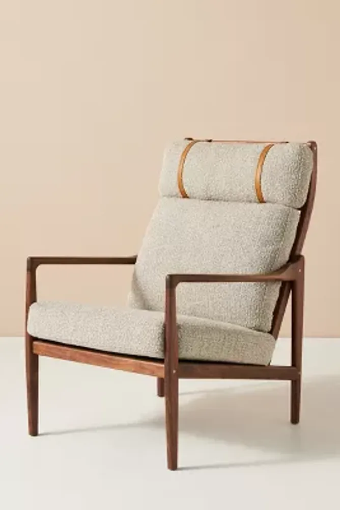 Bouclé Headrest Lounge Chair