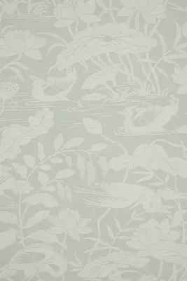 Heron & Lotus Flower Wallpaper