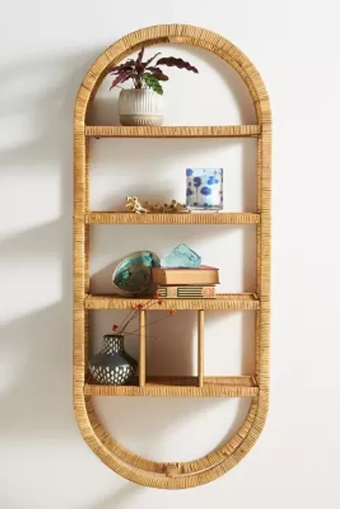 Selena Rattan Shelving Unit