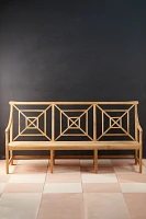 Fretwork Teak Three-Seat Garden Bench